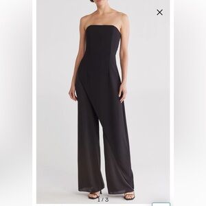 Alice + Olivia Black Alondra Strapless Jumpsuit